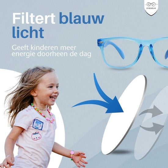 LC Eyewear Computerbrille für Kinder - Blaulichtbrille - Displaybrille - Unisex - Transparent Blau