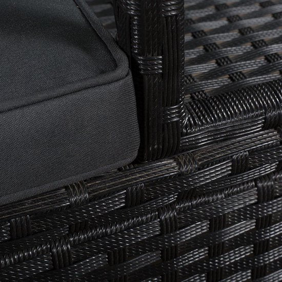 Gartenbank Monaco - Polyrotan schwarz/grau