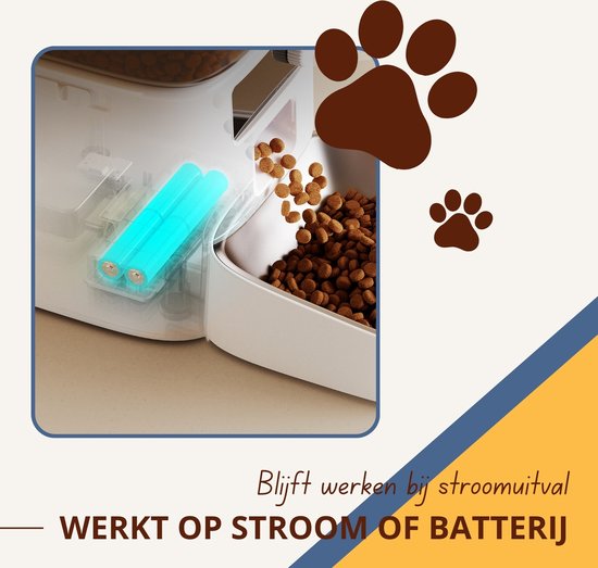 Oneisall Smart Futterautomat PFD-001 Pro CW15010 - Mit WLAN-Verbindung – Automatischer Futterautomat – Kabellos – Weiß – Futterautomat – Für Katzen und Hunde – Trockenfutter – Präzise Portionskontrolle – 3,5-Liter-Behälter – Mit App
