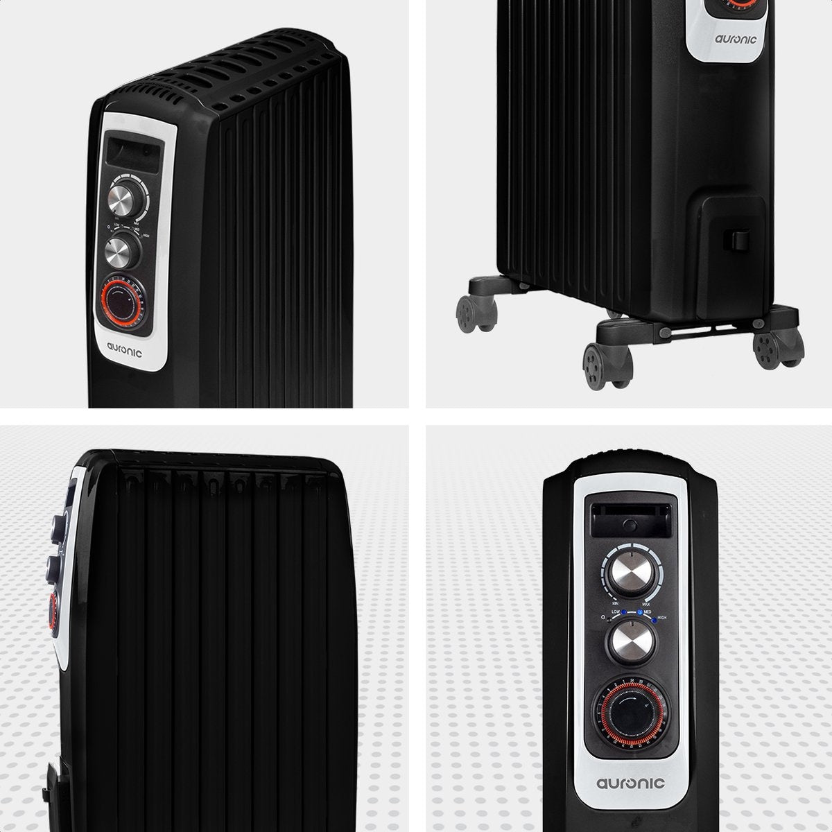 Auronic Ã–lradiator - Elektrische Heizung - Thermostat - Timer - 3 Stufen - bis zu 2000W - Schwarz