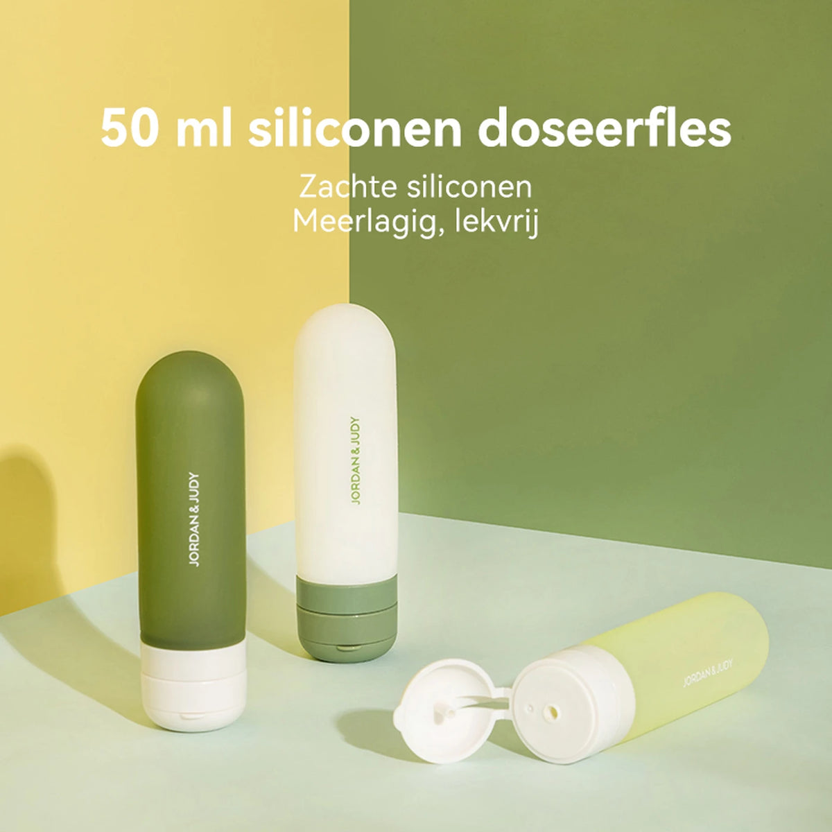 JORDAN&JUDY Reise-Nachfüllflaschen aus Silikon – 50 ml – Wiederverwendbar, auslaufsicher