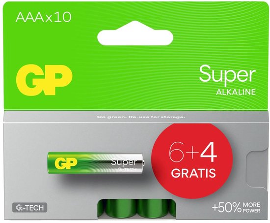 GP Super Alkaline Batterie - AAA - 10er-Pack - Aktionsblister(6+4)