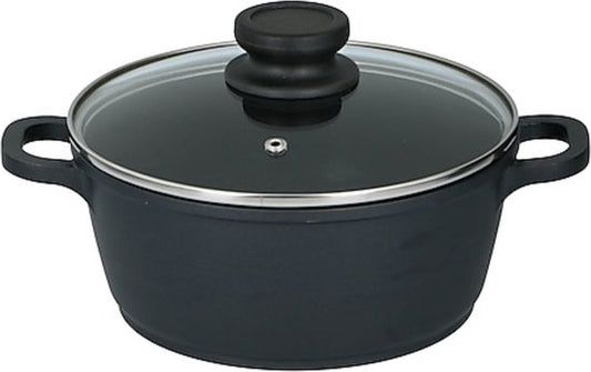 alpina Kocher - Ø20cm - 2,3 L - Alle Wärmequellen - Mit Deckel - Schwarz