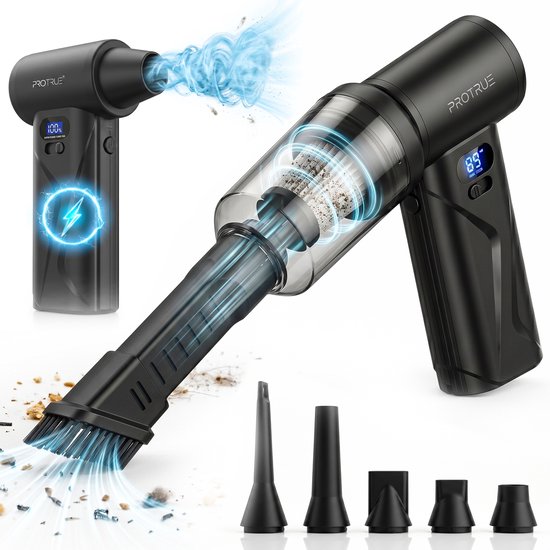 Kabelloser Autostaubsauger mit Air Duster, 110.000 U/min – Kabelloser Handstaubsauger – Handstaubsauger – Akku-Luftgebläse – Druckluft – Turbo-Ventilator