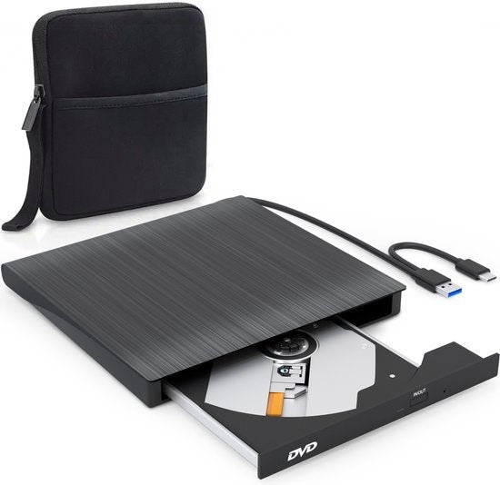 Externer DVD-Player und -Brenner von Strex - Mit Hülle - CD/DVD - Plug & Play - USB 3.0 DVD-Player - Geeignet für Windows, Mac und Linux - Optisches Laufwerk