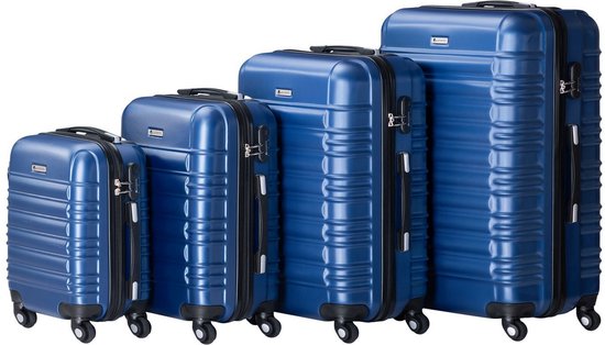 Trolley-Reisekofferset / Kofferset „Rome“ – 4-teilig – Blau – ABS
