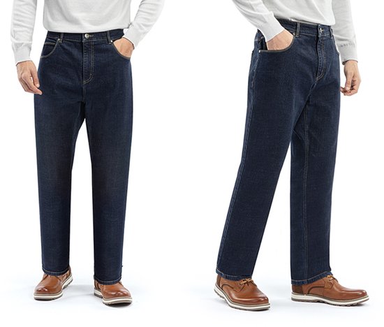 Milanoro - Stylische Herrenjeans - Dunkelblau - W33 - L30