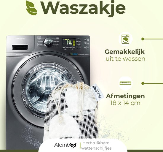 12 Stück wiederverwendbare Baumwollpads - Waschbare weiche Baumwollpads - Nachhaltig & Bio - Inklusive Wäschesack