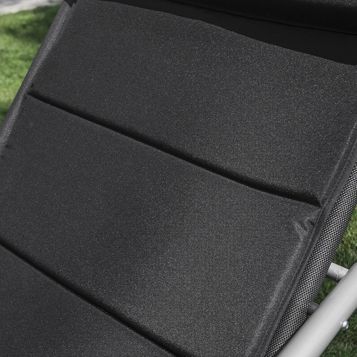 SoBuy OGS28-P02 Liegekissen für Schaukelstuhl – mit Kopfstütze – waschbar – 170 x 50 cm – Schwarz
