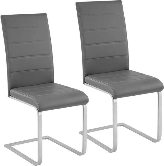 tectake - 2er-Set Esszimmerstühle Bettina grau - 402551