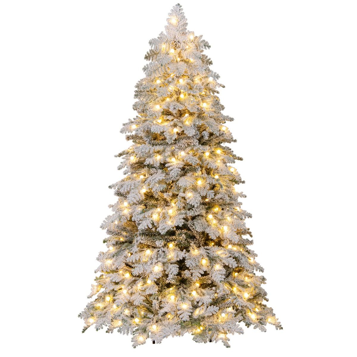 Coast Künstlicher Weihnachtsbaum 180 cm Grün/Weiß - verschneit mit 260 LED-Lichtern - faltbar & vormontiert
