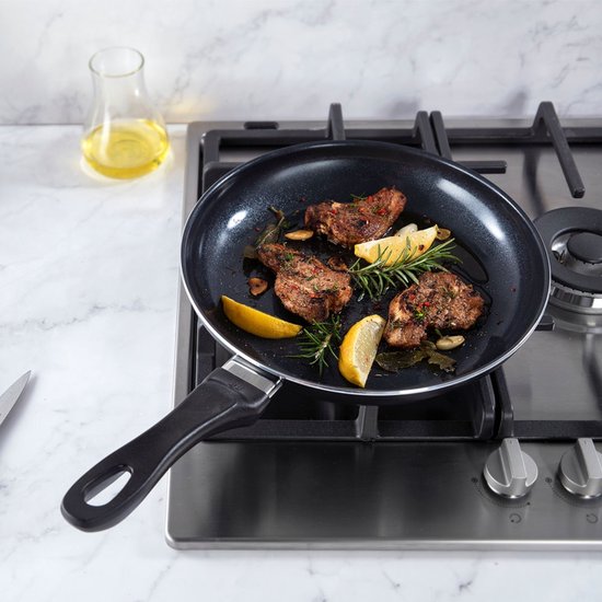 BK Vivid Pfannenset, 2-teilig – 24/28 cm – PFAS-freie Antihaftbeschichtung – Induktionspfanne – Keramikpfanne – Ofenfest bis 160 °C – Kaltgriffe – Schwarz