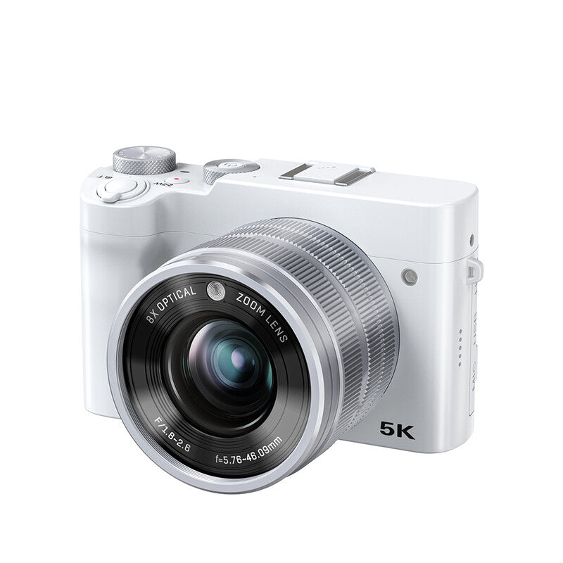 Songdian-Digitalkamera – 5K und 64 MP – 8-facher optischer Zoom – Weiß