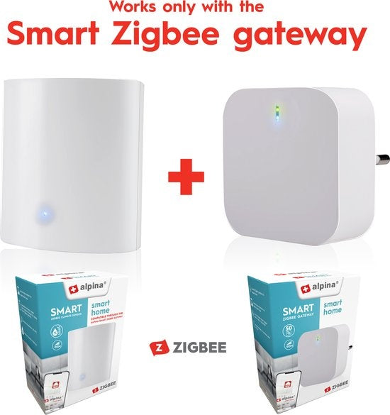 alpina Smart Home - Slimme Watermelder - Lekdetectie - 90M Detectie Afstand - IP66 Waterbestendig - Lekkage Sensor