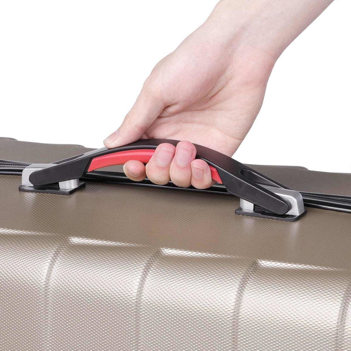 Monzana Exopack Handgepäckkoffer 41 Liter – 53 x 37 x 21 cm – Hartschalenkoffer mit TSA-Schloss und 4 Doppel-Lenkrollen – Champagner