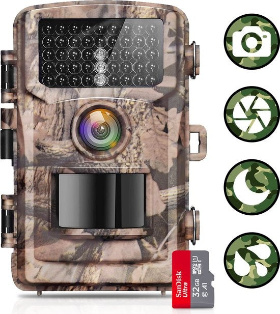AyeCam Wildtierkamera - Drahtlos - Wildtierkamera mit Nachtsicht - Infrarotkamera - inkl. 32 GB SD-Karte