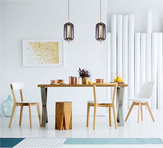 Hängeleuchte aus Rauchglas | E27 | Schwarz | Glaskugel | Glaskugel | Wohnzimmer | Esszimmer