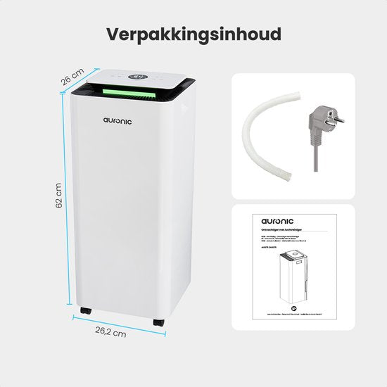 Auronic Luftentfeuchter und Luftreiniger - Pro Series - 20L pro Tag - Waschtrockenfunktion - Schlafzimmer, Badezimmer und Wohnzimmer - Weiß