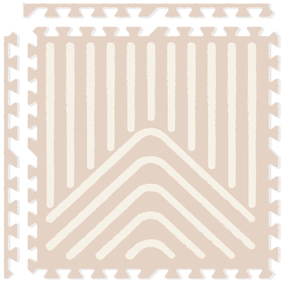 NilaFee™ – Spielmatte – Schaumstoff – Baby – Spielteppich – Krabbelmatte – 180 x 120 x 1,5 cm – Puzzlematte – Aufbewahrungstasche – Geometry Sandy