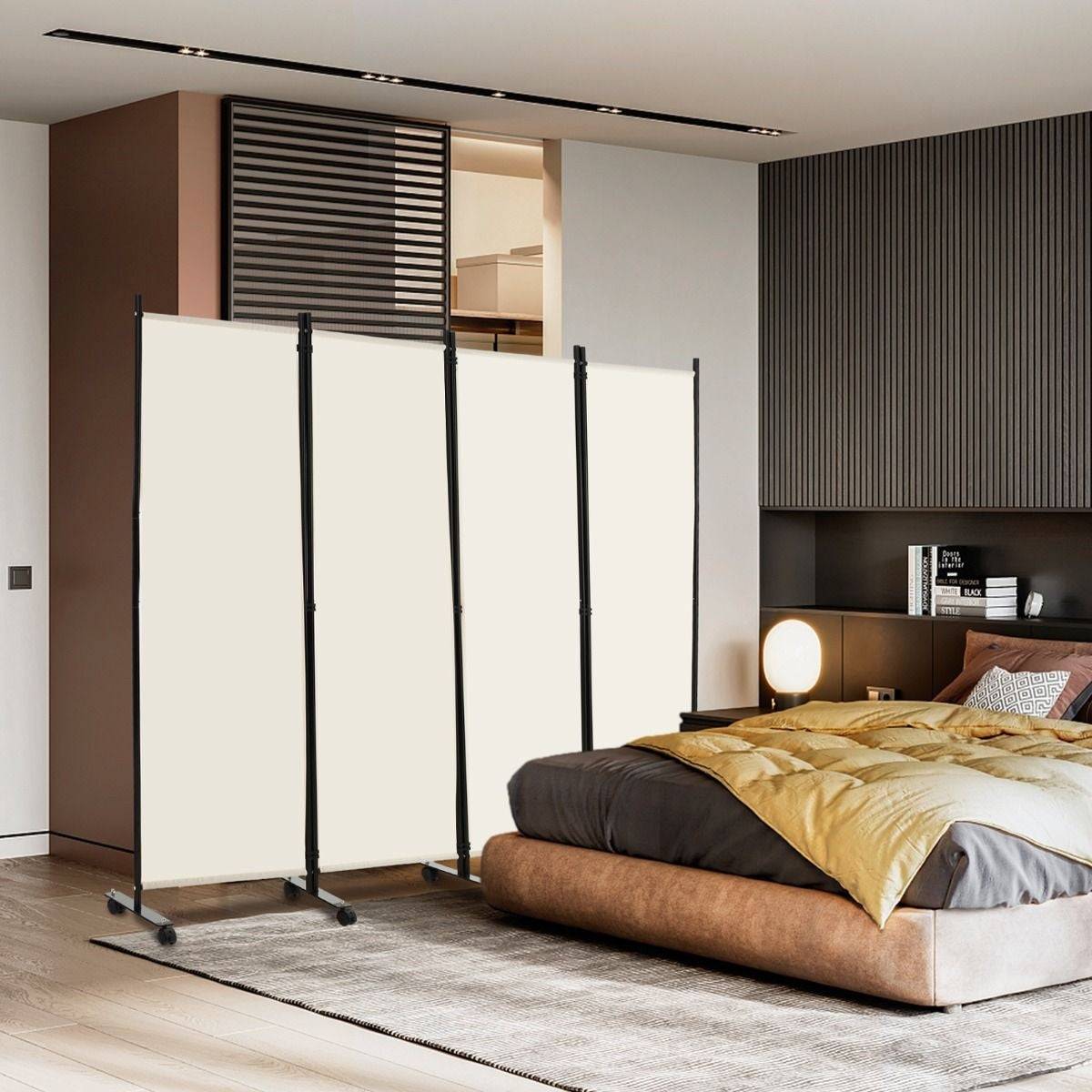 Coast Trennwand - 4-teilig - auf Rädern - faltbar - 225 x 173 cm - weiß