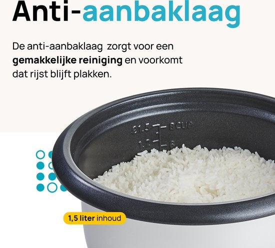 MOA Reiskocher mit Dampfgarer 1,5 Liter - Schwarz - RC18B