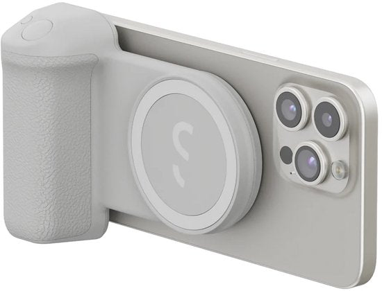 Shiftcam SnapGrip - Komfortabler Griff mit kabelloser Auslösetaste - Einfaches kabelloses Aufladen (5W) - Kompatibel mit MagSafe - Grau