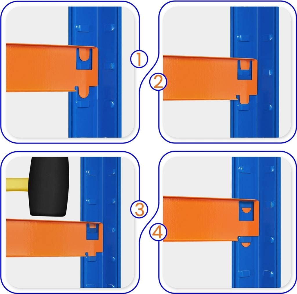 Yaheetech Schwerlast-Regal – 5 Einlegeböden – Bis zu 875 kg – Blau/Orange – 120 x 60 x 180 cm