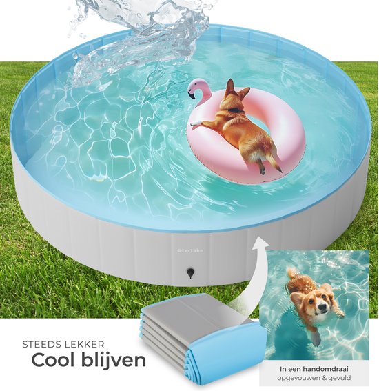 tectake - Dog Pool - Hundepool- Pool für Hunde - Ballpool - Faltbar - ⌀160 cm - Extra stabil - Leicht zu befüllen und zu entleeren