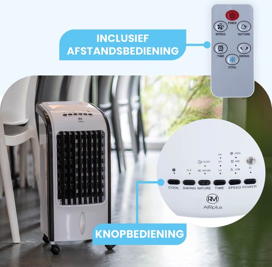 RM AIRPlus RMAP-3701 Luftkühler mit Fernbedienung und Zeitschaltuhr - 4L - Weiß/Schwarz