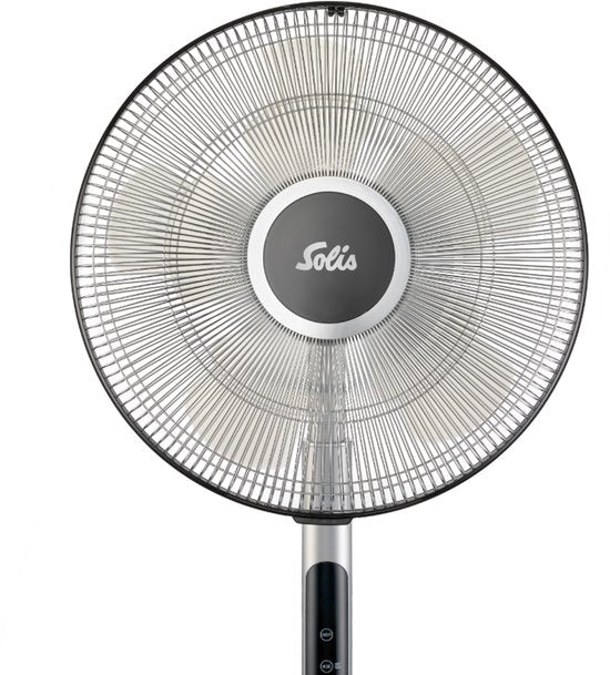 Solis Step & Chill Standventilator – Leiser Ventilator (24–54 dB) – 6 Geschwindigkeitsstufen – Horizontale und vertikale Schwenkfunktion – Standventilator – 133 cm hoch – Fernbedienung – Silber