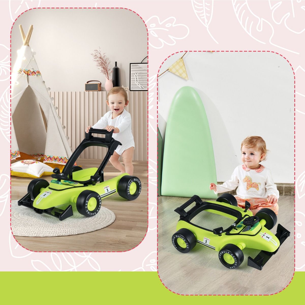 Coast 4-in-1-Kinderwagen – höhen- und geschwindigkeitsverstellbar – zusammenklappbar – schwarz