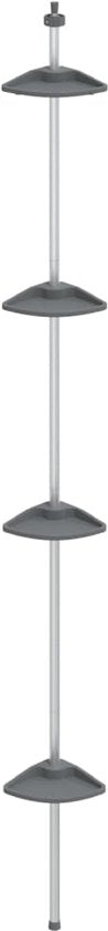 vidaXL – Duschregal – 4-stöckig – teleskopierbar – Eckmodell – Aluminium – silber