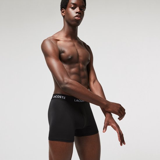 Lacoste Boxershorts Herren Mikrofaser Schwarz 3er-Pack - Größe L
