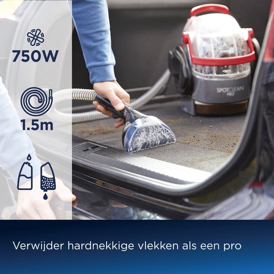 BISSELL SpotClean Pro Tragbarer Fleckenreiniger – Professionelle Reinigung mit 750-W-Motor – Teppichreiniger für Sofa, Auto und Matratze – Teppichreiniger – XL-Tankvolumen – Reinigungsgerät – Polsterreiniger – 1558N