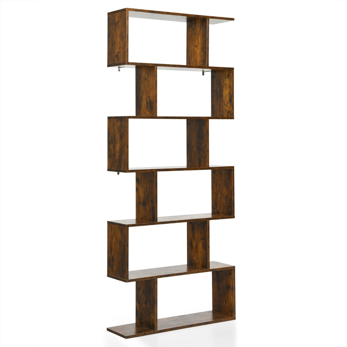 Coast Standregal 6 Level S-Shape BOOKROOM Lagerregal Holz Farbwahl-braun