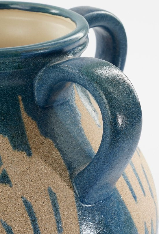 Mica Decorations Caldo Vase - L25 x B24 x H30 cm - Keramik - Dunkelblau