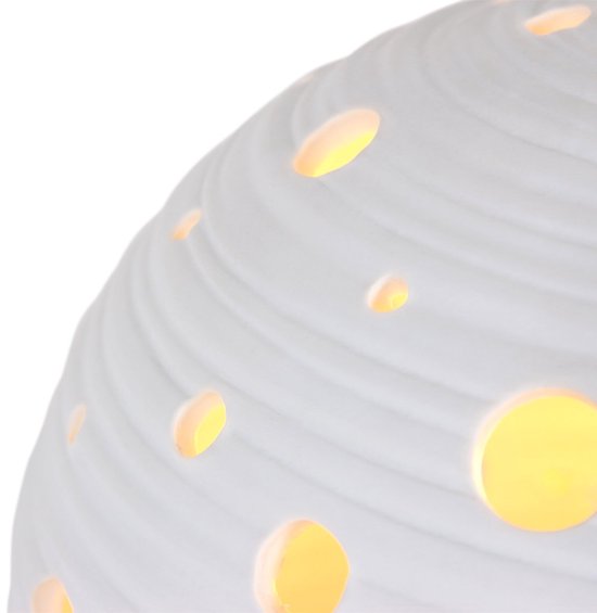 Anne Lighting Tischlampe Jazz – weiß – Keramik – 20 cm – E14-Fassung – 3110W