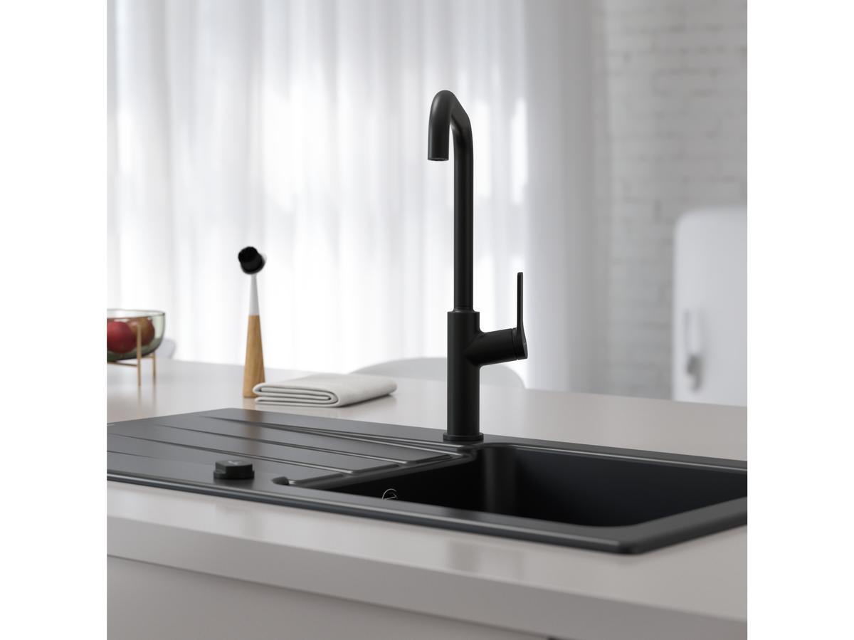 Villeroy & Boch Küchenarmatur VB-100 – Hoher Auslauf – Schwarz – 22 x 10,5 x 41,8 cm