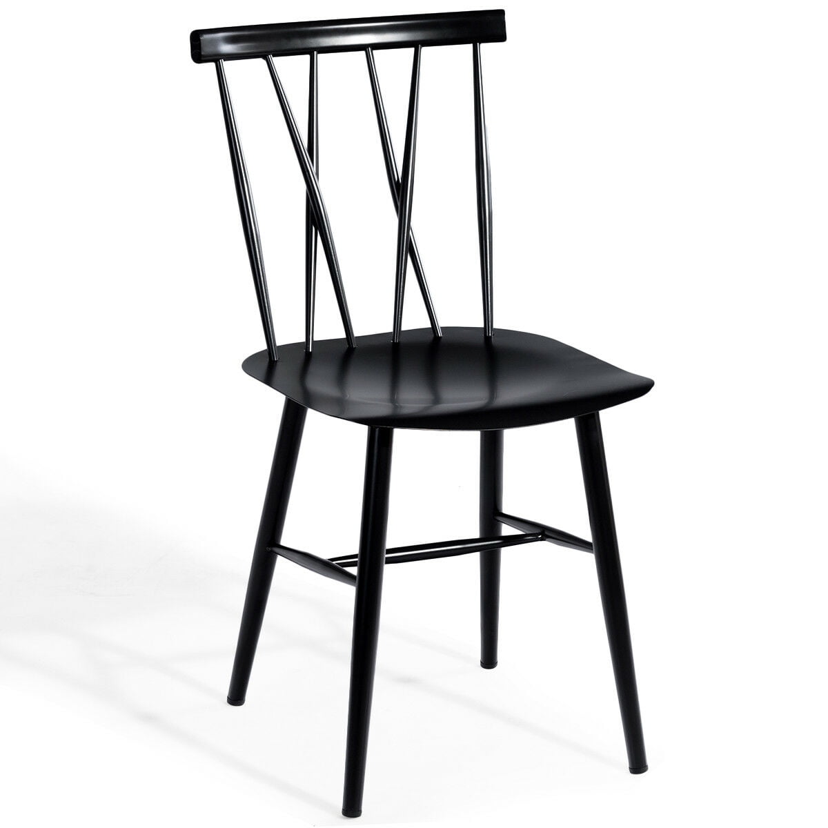 coast 2er-Set schwarze Metall-Esszimmerstühle - 40 x 51,5 x 82 cm - Küche/Esszimmer/Bar