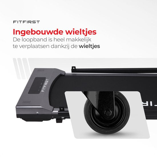 FitFirst® Jogger - Laufband mit eingebauten Lautsprechern und App - Zusammenklappbar und mobil - Mit Fernbedienung - Display mit Trainingsinformationen - Telefonhalterung - Bluetooth - Heimtrainer Fitness - Ideal für unter dem Schreibtisch
