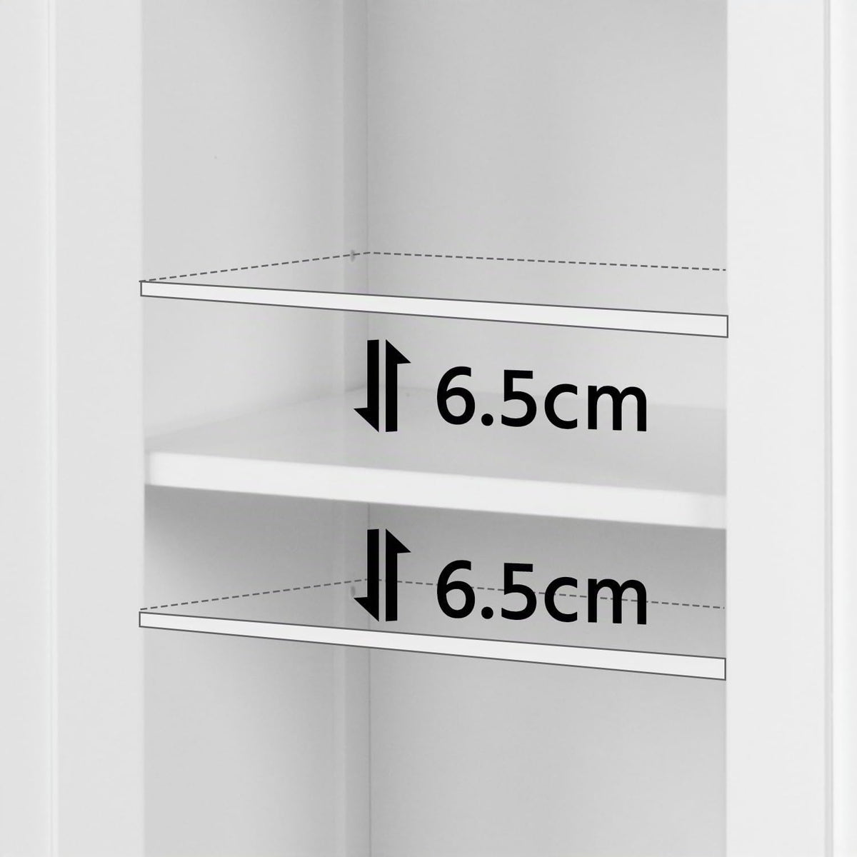 Yaheetech Badezimmerschrank mit 2 Türen und verstellbaren Einlegeböden – 60 x 30 x 80,5 cm – Weiß