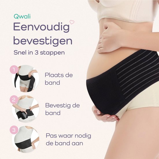 Qwali Maternity Bauch- und Beckengürtel für Postpartum - Mutterschaftskleidung - Schwarz