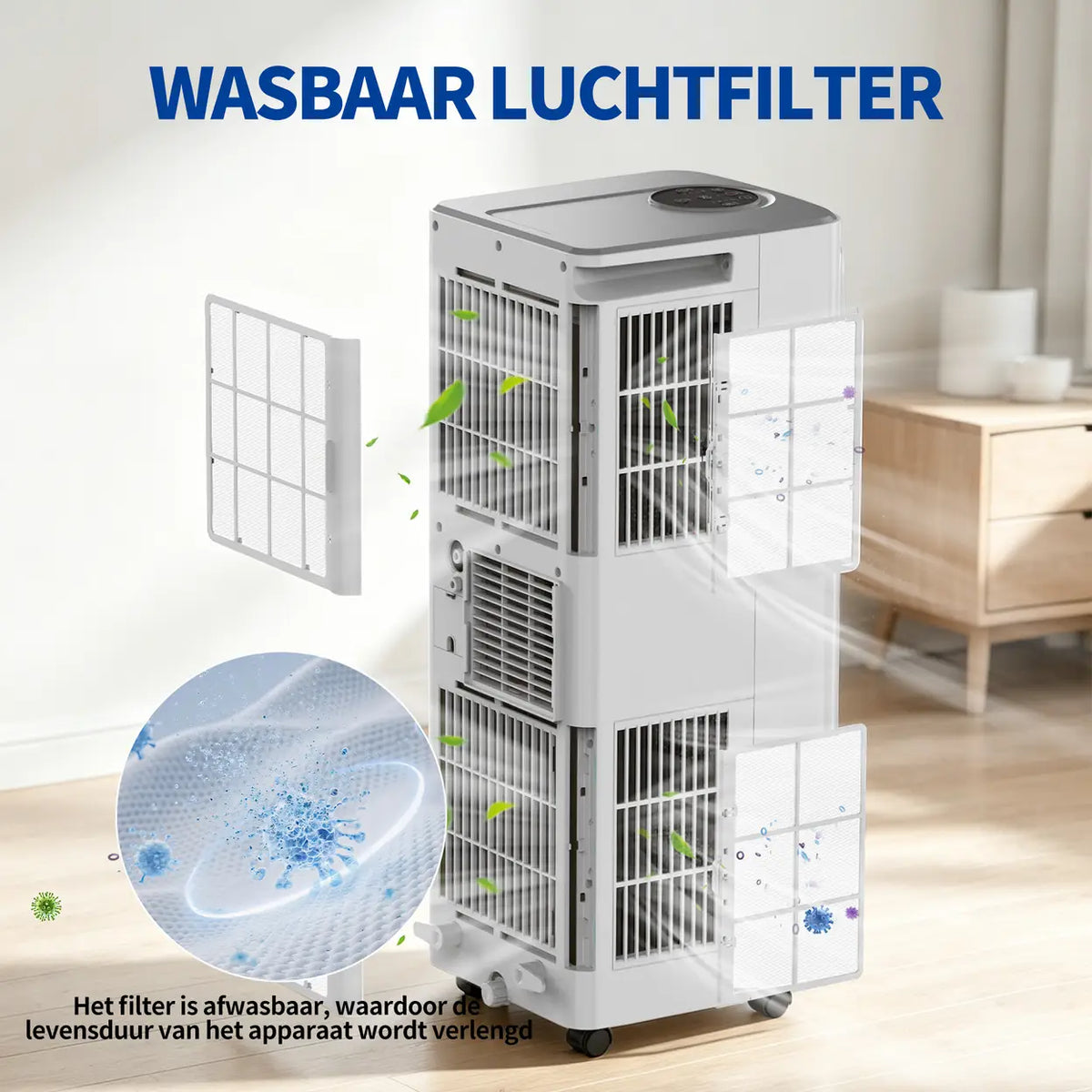 ELECCI mobile Klimaanlage 9000 BTU mit Fernbedienung und Zeitschaltuhr