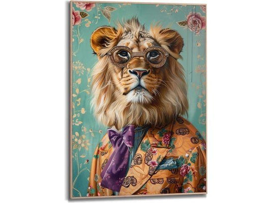 Orange Wallz Dandy Lion Portrait – Leinwandbild – 50 x 40 cm – Mehrfarbig