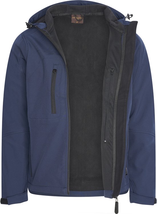 Cappuccino Italia – Herren-Outdoorjacke, Softshell-Kapuzenjacke – Blau – Größe XXL