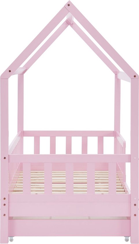 Kinderbett Marli - 80 x 160 cm - Rosa - inkl. Bettkästen