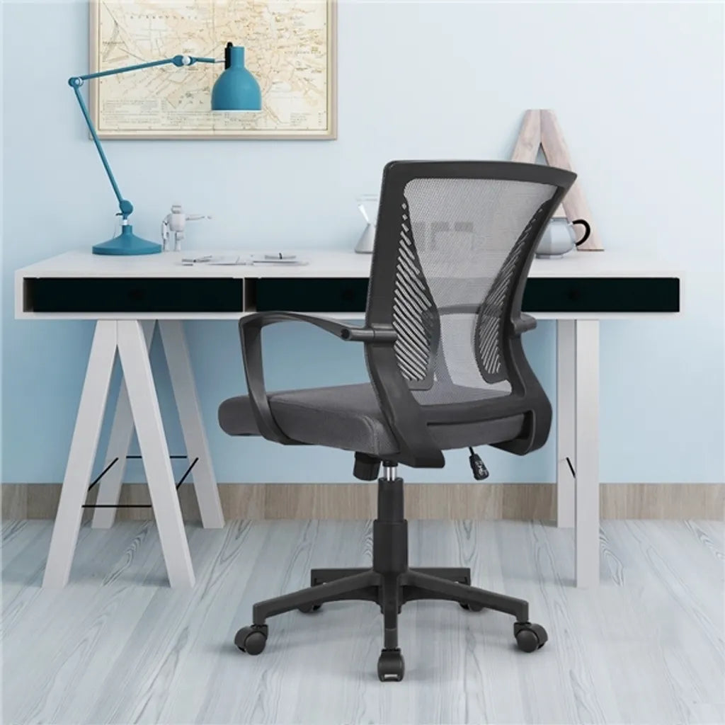 Yaheetech Bürostuhl aus Netzgewebe, Dunkelgrau