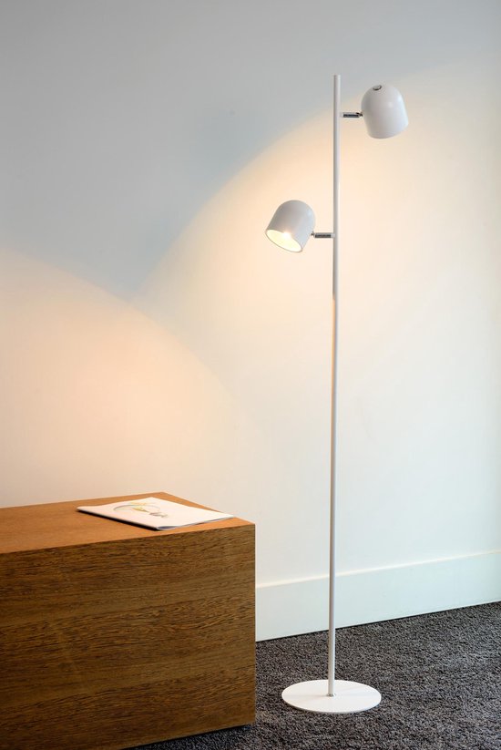 Lucide SKANSKA – Stehlampe – LED 3-Stufen-Dimmer – 2×5 W, 3000 K – Weiß