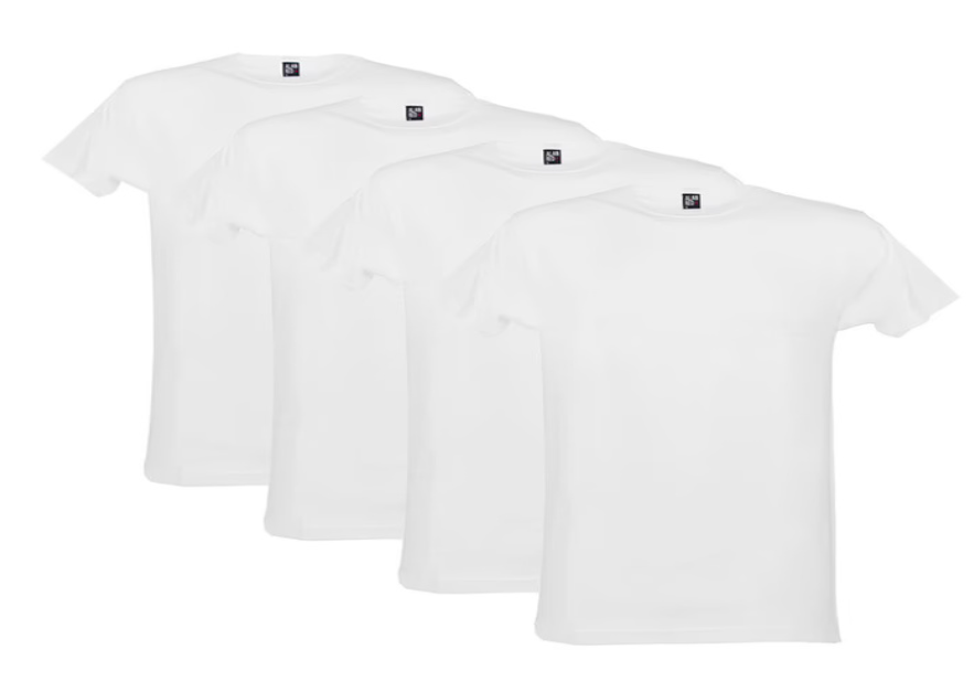 Alan Red 4er-Pack O-Neck Shirts Derby weiß - Größe L