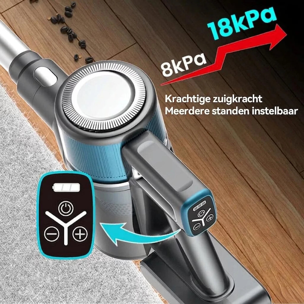 Ochama 4-in-1-Akku-Staubsauger – Stab- und Handstaubsauger – 18 kPa Saugleistung – 40 Minuten Laufzeit – LED-Anzeige